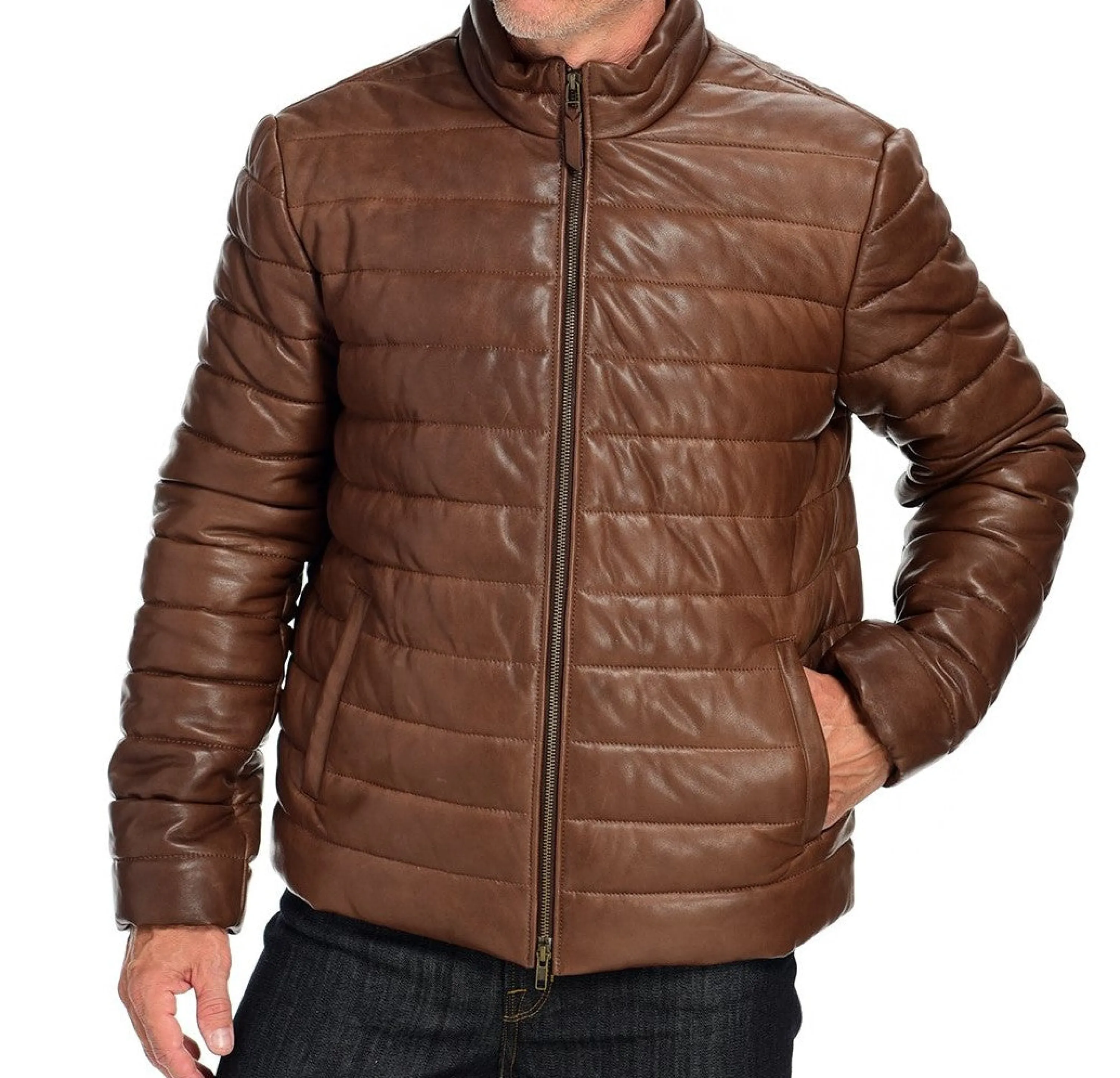 New Lambskin Puffer Jacket Men Outerwear