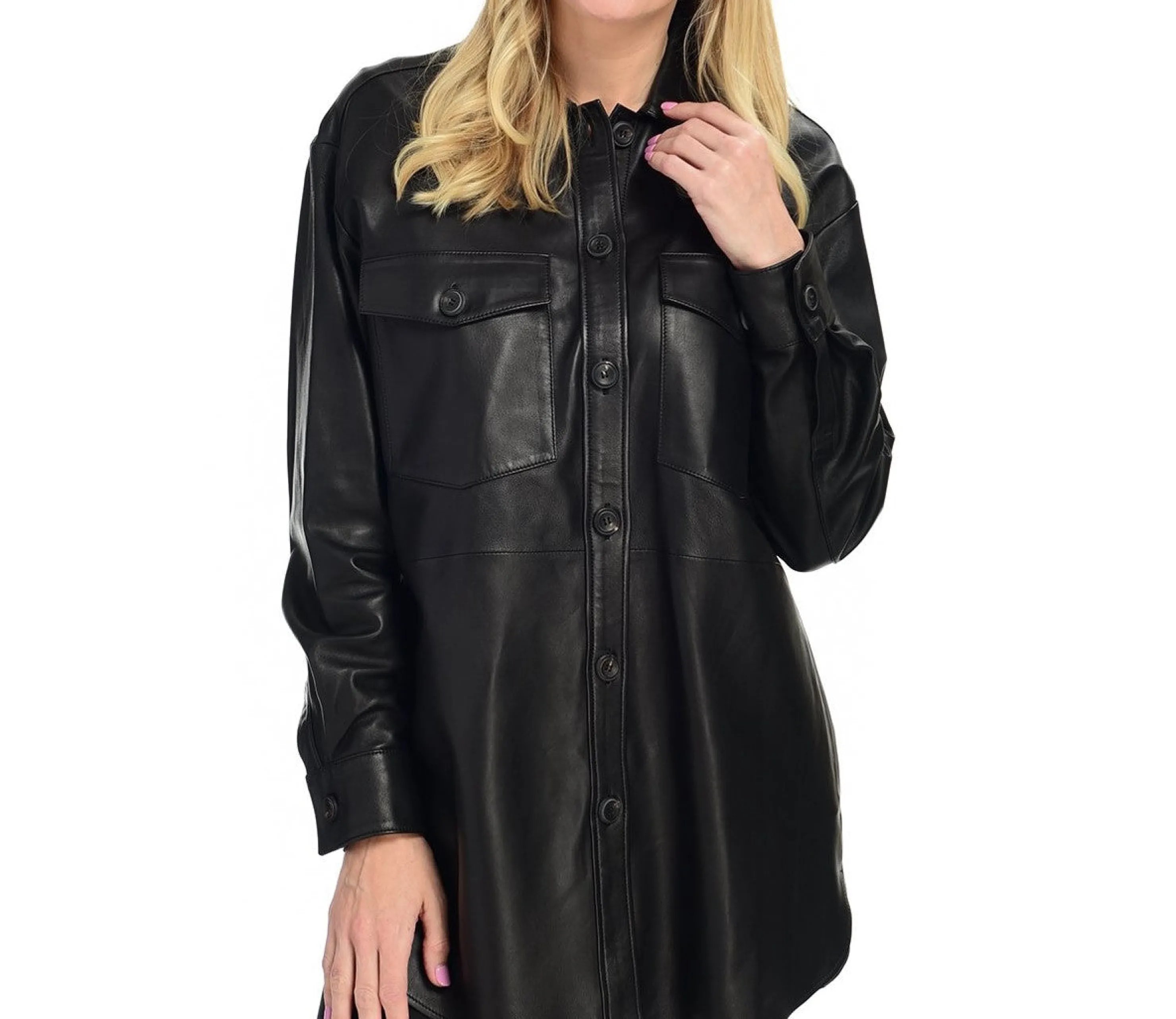Sale Lambskin Shirt Jacket Women Tops