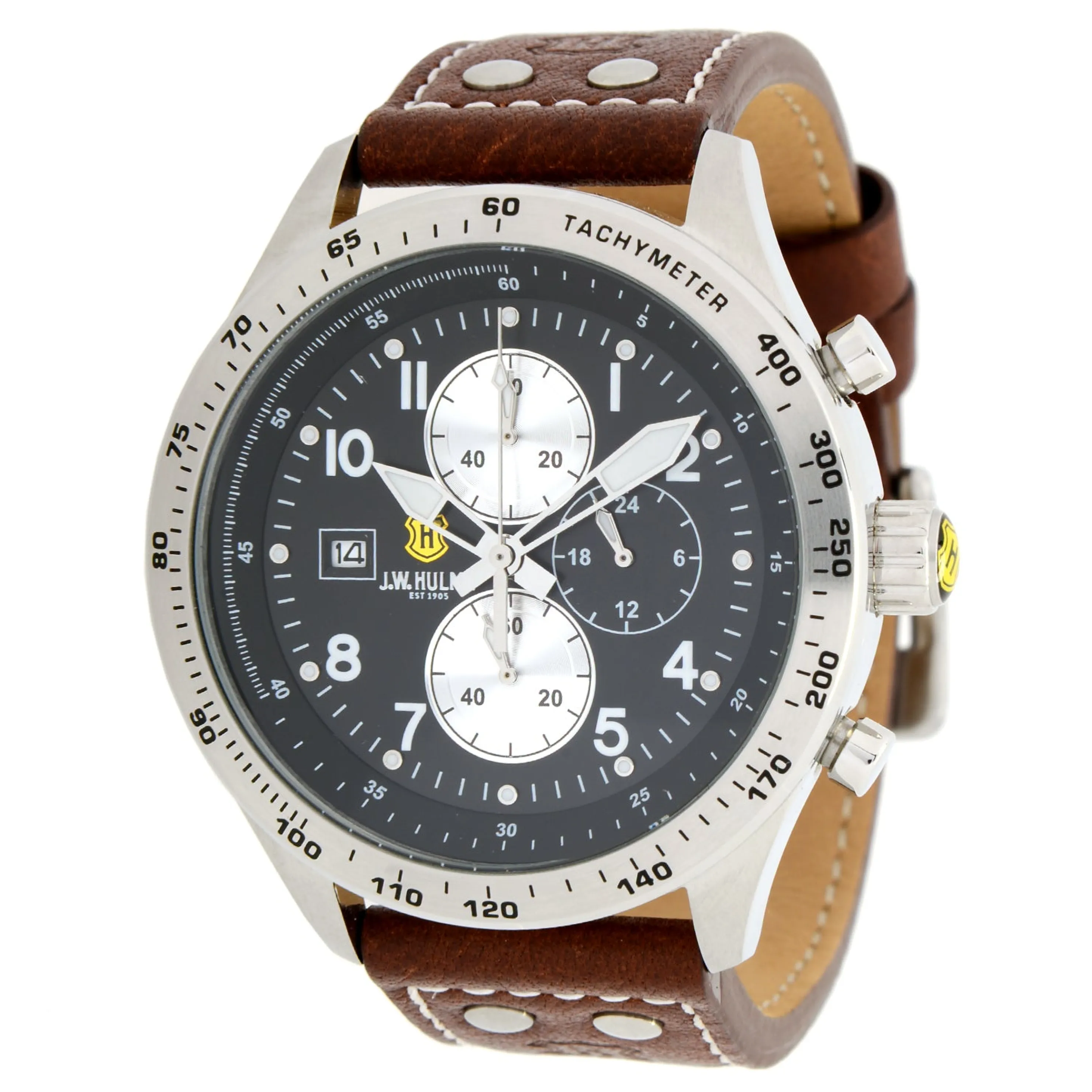 Best 45Mm Quartz Chronograph Leather Strap Watch Men's Watches