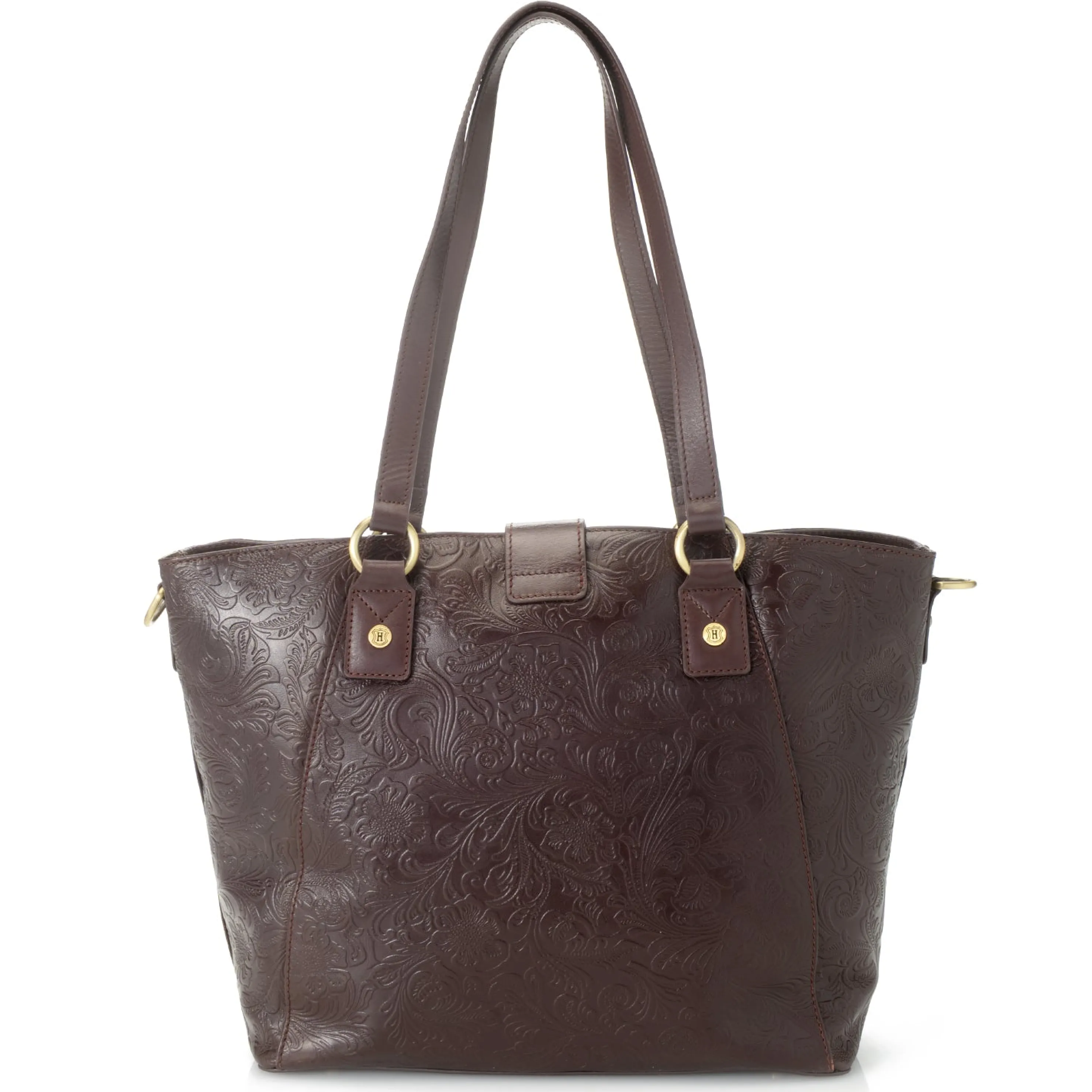 Discount Reese Tooled Leather Lock Closure Tote Bag Totes