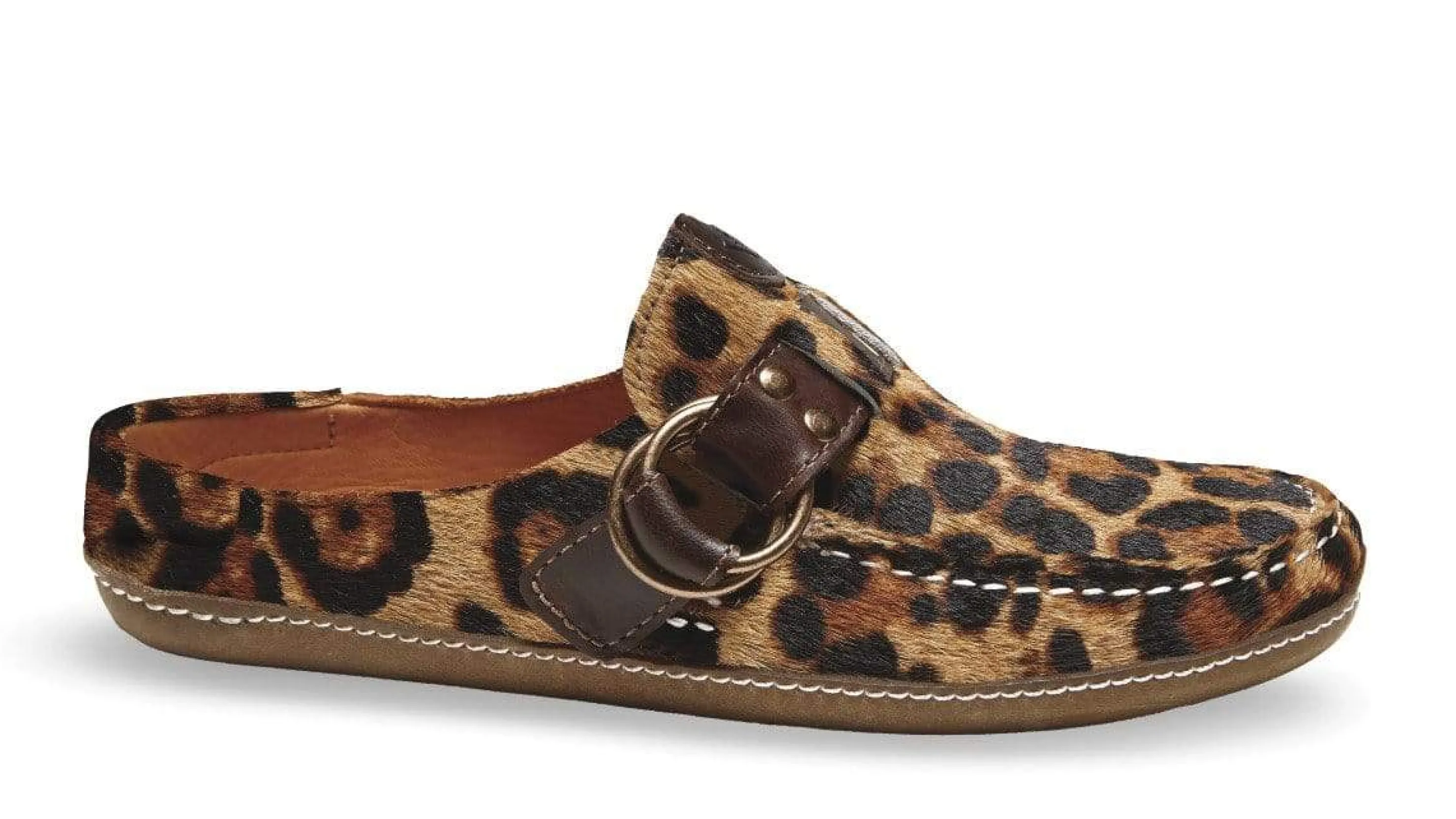 New Ring Mule Leopard Women Footwear