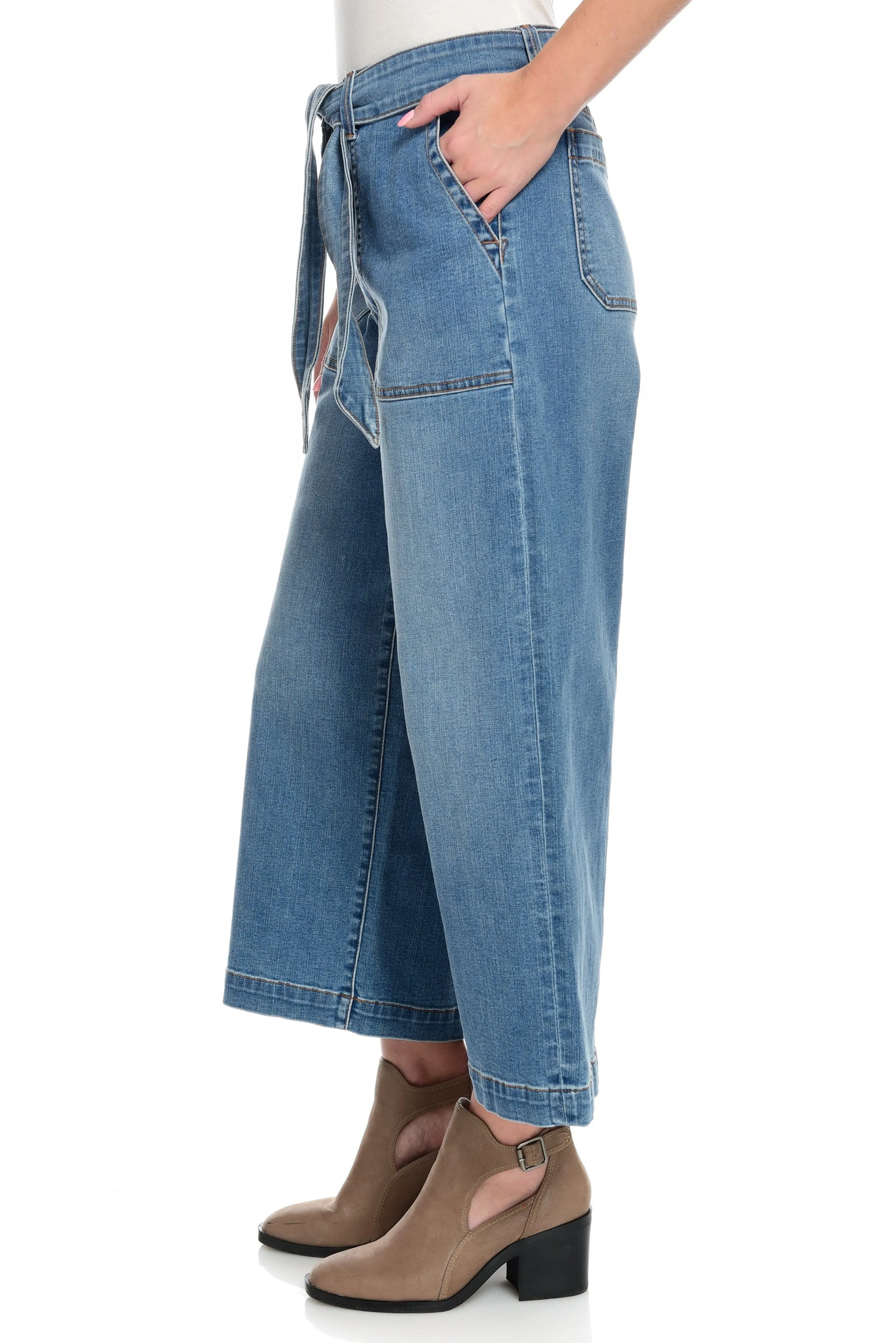 Discount Wide Leg Cropped Jean Women Bottoms