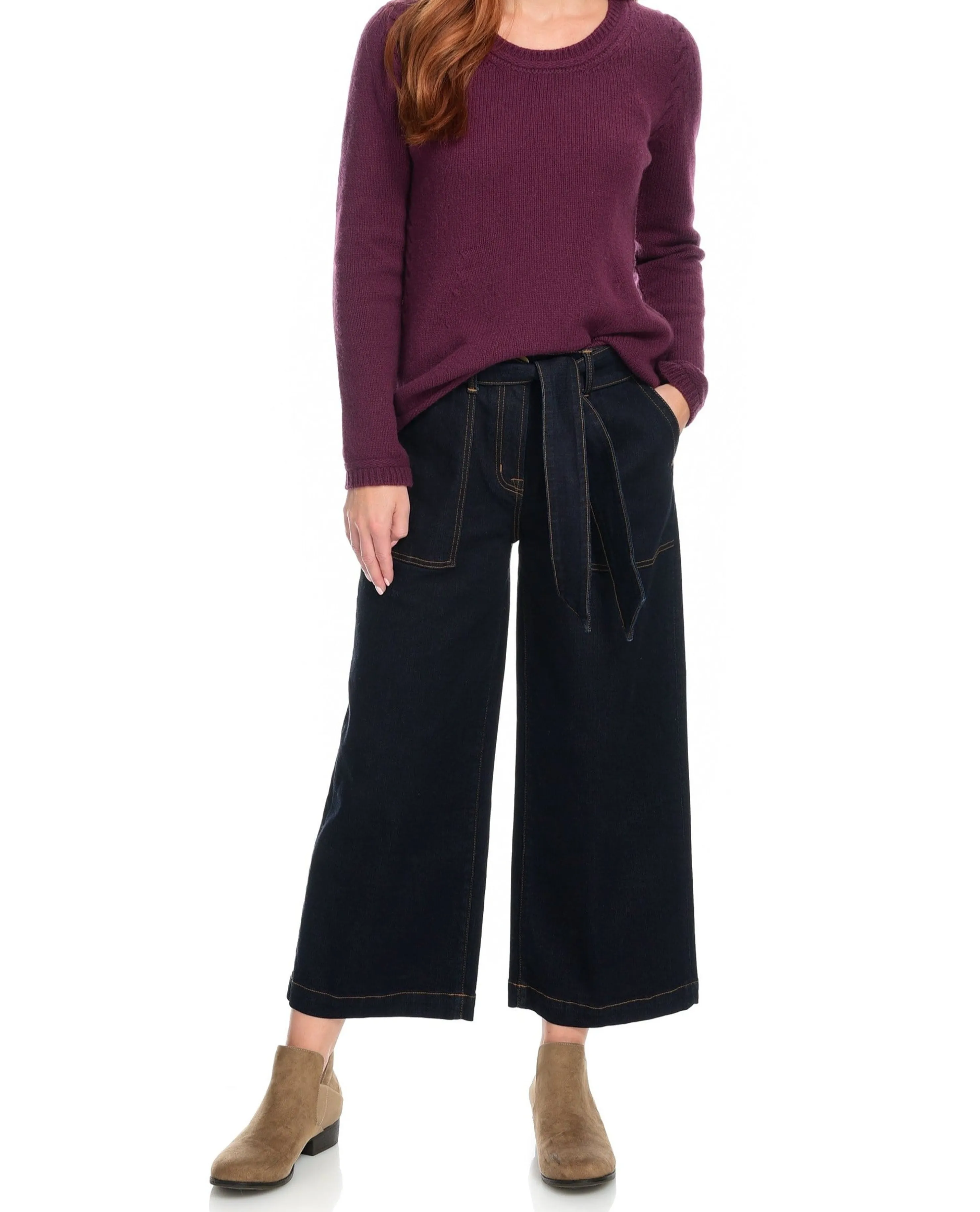 Discount Wide Leg Cropped Jean Women Bottoms